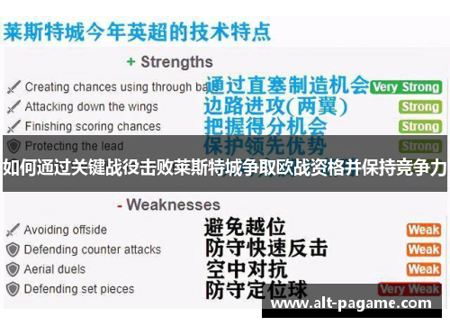 如何通过关键战役击败莱斯特城争取欧战资格并保持竞争力